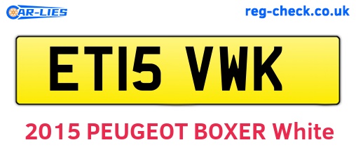 ET15VWK are the vehicle registration plates.