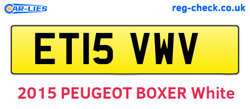 ET15VWV are the vehicle registration plates.