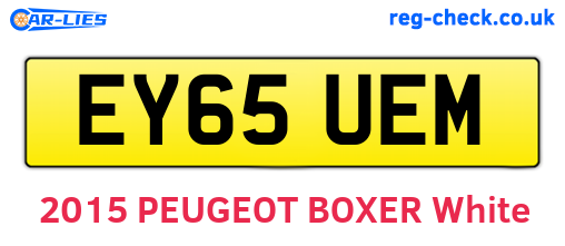 EY65UEM are the vehicle registration plates.