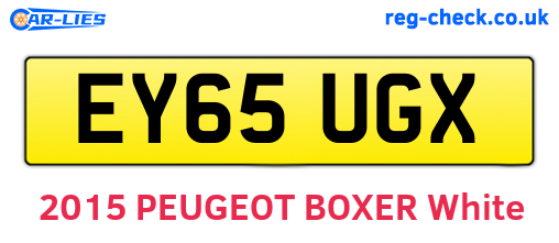 EY65UGX are the vehicle registration plates.