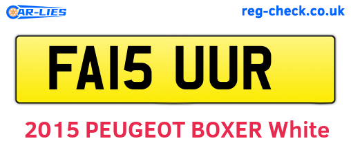 FA15UUR are the vehicle registration plates.