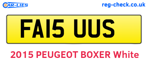 FA15UUS are the vehicle registration plates.