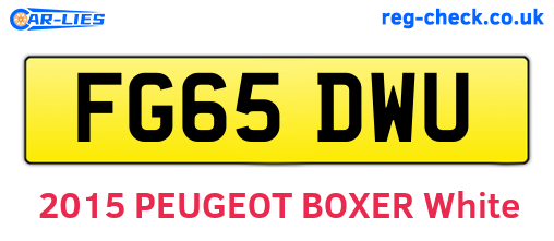 FG65DWU are the vehicle registration plates.