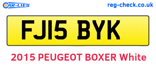 FJ15BYK are the vehicle registration plates.