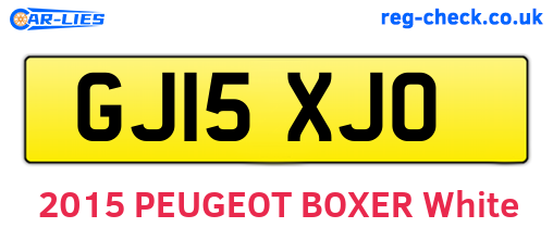 GJ15XJO are the vehicle registration plates.