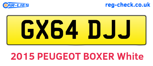 GX64DJJ are the vehicle registration plates.