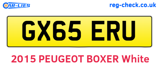 GX65ERU are the vehicle registration plates.