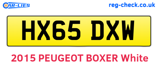 HX65DXW are the vehicle registration plates.