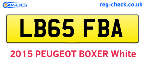 LB65FBA are the vehicle registration plates.
