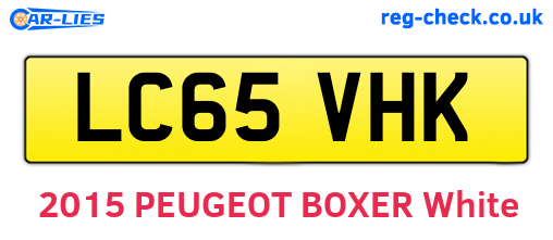 LC65VHK are the vehicle registration plates.