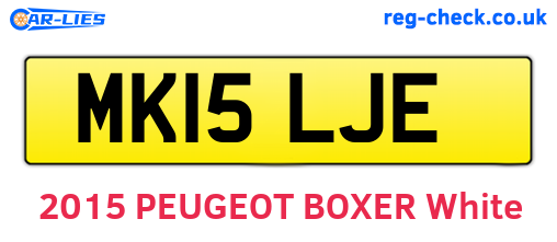 MK15LJE are the vehicle registration plates.