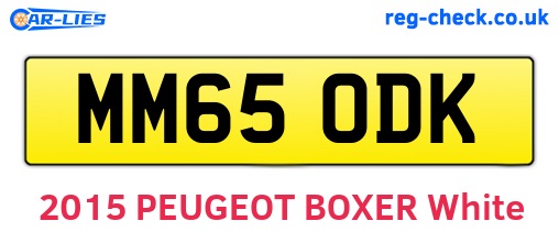MM65ODK are the vehicle registration plates.