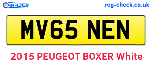 MV65NEN are the vehicle registration plates.