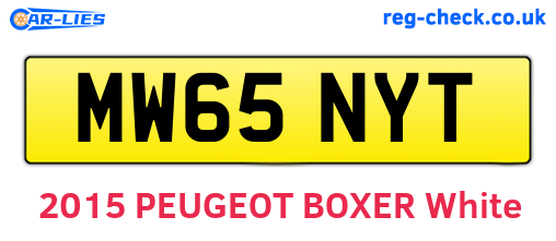 MW65NYT are the vehicle registration plates.