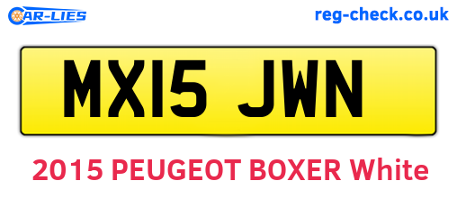 MX15JWN are the vehicle registration plates.