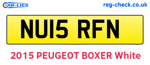 NU15RFN are the vehicle registration plates.