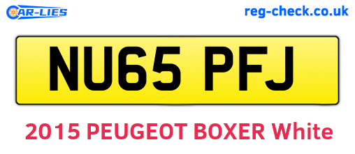 NU65PFJ are the vehicle registration plates.