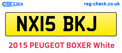 NX15BKJ are the vehicle registration plates.