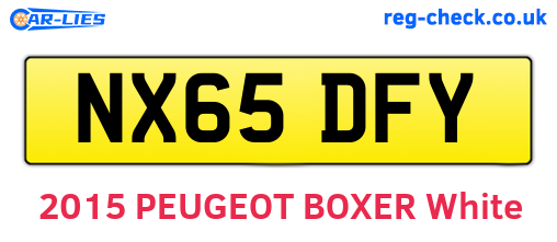 NX65DFY are the vehicle registration plates.