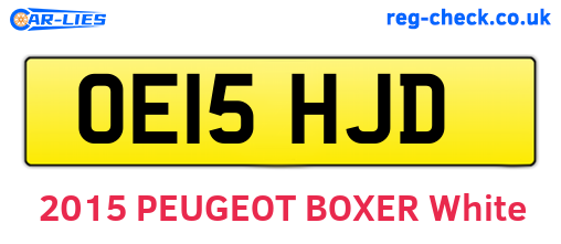 OE15HJD are the vehicle registration plates.
