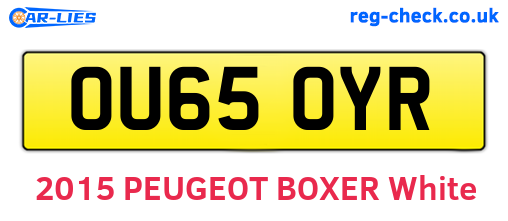 OU65OYR are the vehicle registration plates.