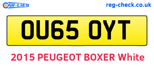 OU65OYT are the vehicle registration plates.