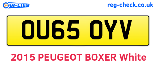OU65OYV are the vehicle registration plates.