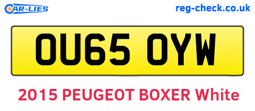 OU65OYW are the vehicle registration plates.