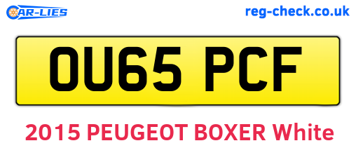 OU65PCF are the vehicle registration plates.