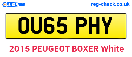 OU65PHY are the vehicle registration plates.