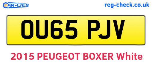 OU65PJV are the vehicle registration plates.