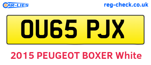 OU65PJX are the vehicle registration plates.