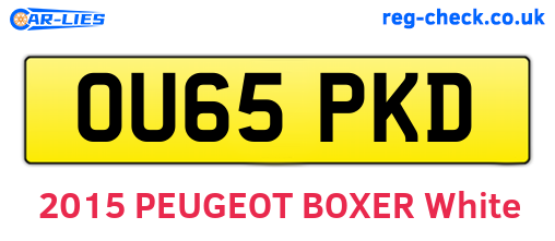 OU65PKD are the vehicle registration plates.