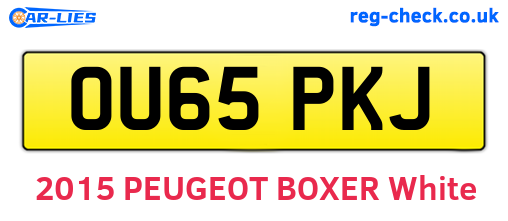 OU65PKJ are the vehicle registration plates.