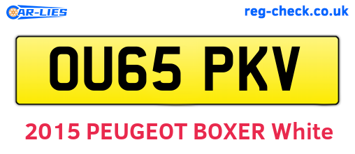 OU65PKV are the vehicle registration plates.
