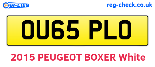 OU65PLO are the vehicle registration plates.