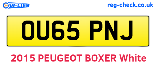 OU65PNJ are the vehicle registration plates.