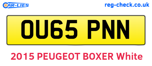 OU65PNN are the vehicle registration plates.