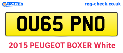 OU65PNO are the vehicle registration plates.