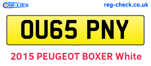 OU65PNY are the vehicle registration plates.