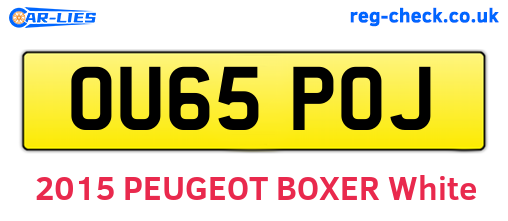 OU65POJ are the vehicle registration plates.