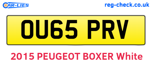 OU65PRV are the vehicle registration plates.