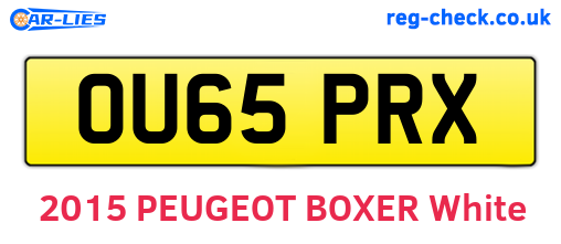 OU65PRX are the vehicle registration plates.