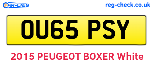 OU65PSY are the vehicle registration plates.