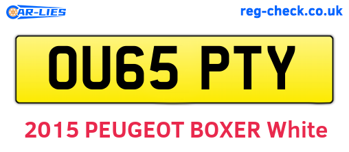 OU65PTY are the vehicle registration plates.