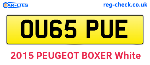 OU65PUE are the vehicle registration plates.