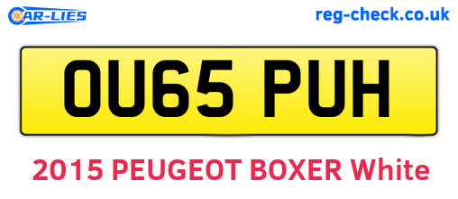 OU65PUH are the vehicle registration plates.