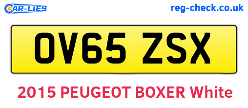 OV65ZSX are the vehicle registration plates.