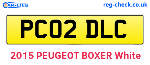 PC02DLC are the vehicle registration plates.