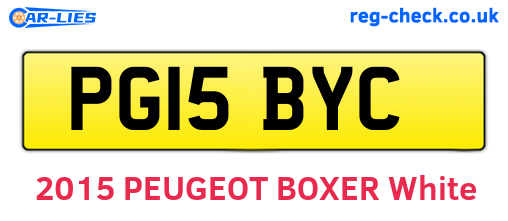PG15BYC are the vehicle registration plates.